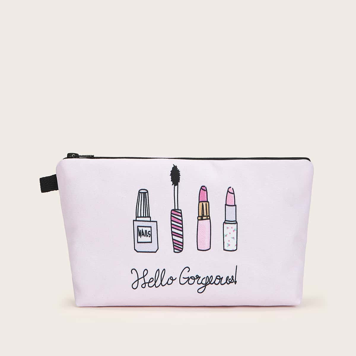 

Cosmetic Pattern Zip Makeup Bag, Pink