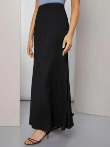 Mulvari Elastic Waist Mermaid Skirt - Black - View 3