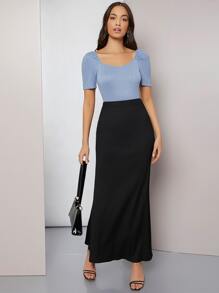 Mulvari Elastic Waist Mermaid Skirt - Black - View 5