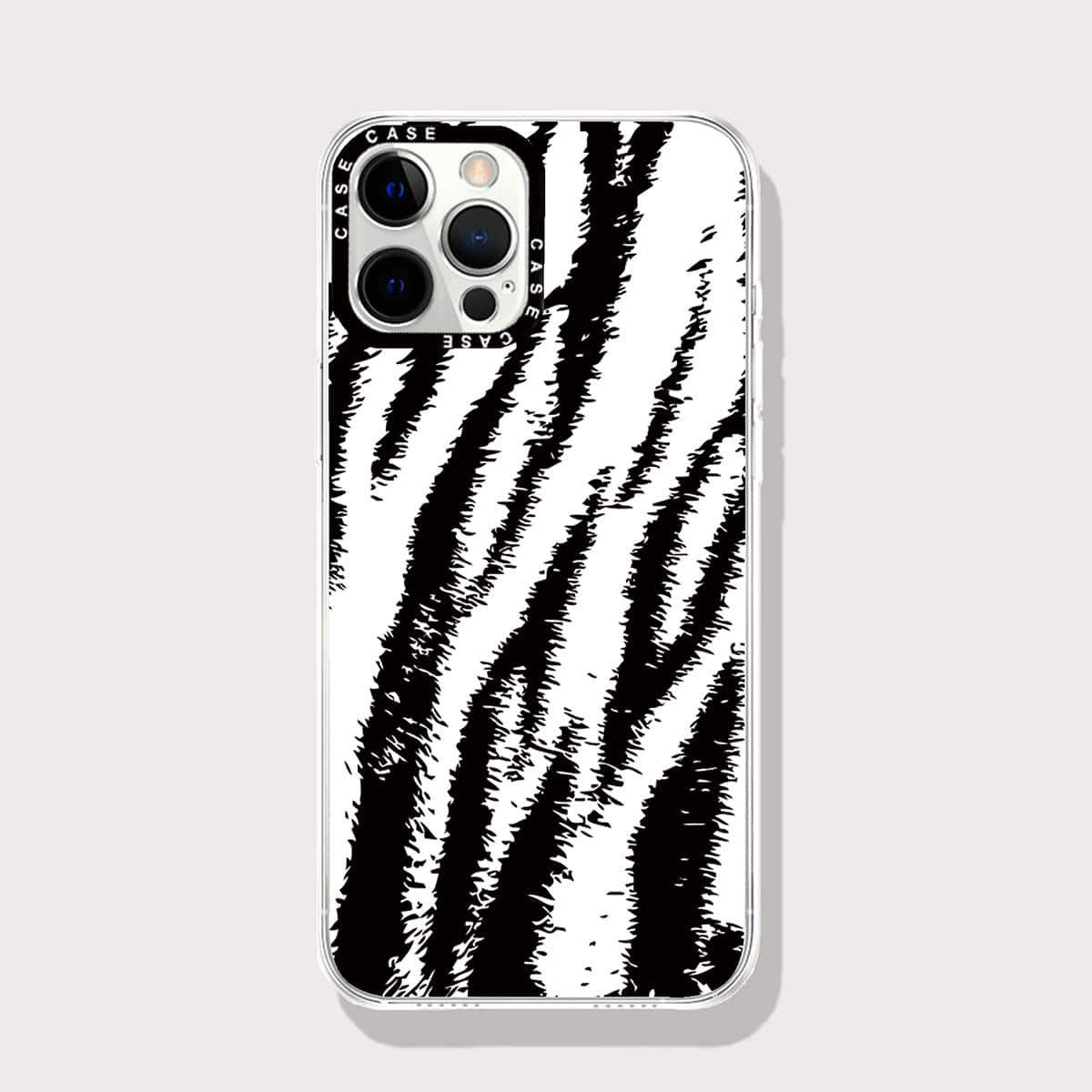 

Allover Print Phone Case, Black and white
