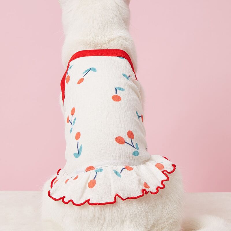 

Cherry Print Pet Dress, Red