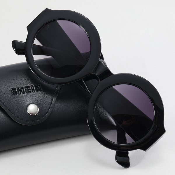 

Men Round Frame Sunglasses, Black