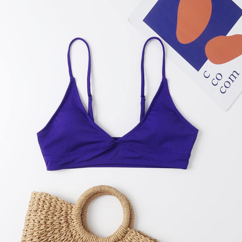 

Solid Rib Bikini Top, Royal blue