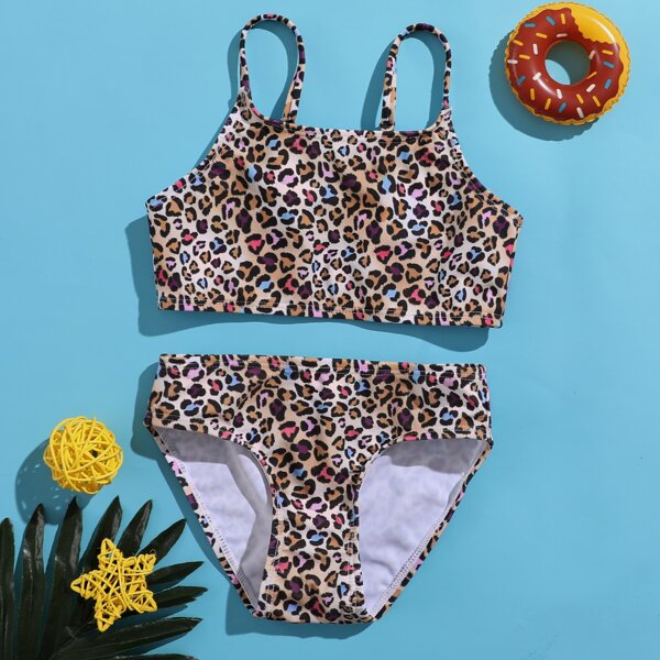 

Toddler Girls Leopard Bikini Swimsuit, Multicolor