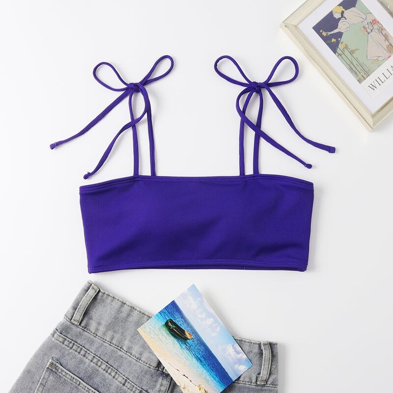 

Solid Rib Bikini Top, Royal blue