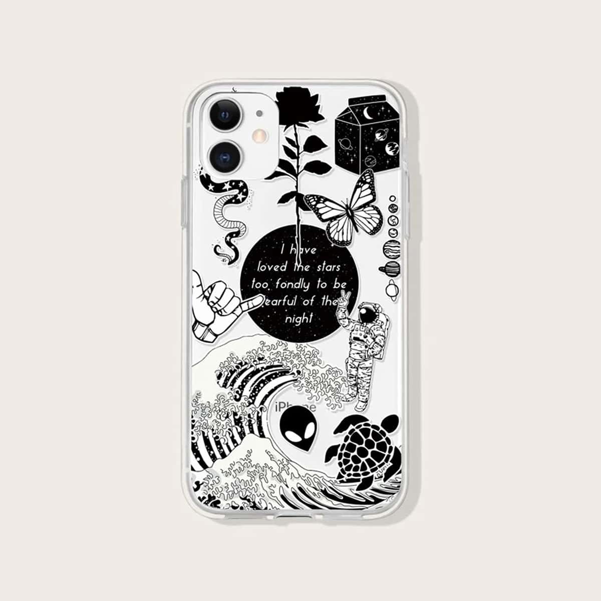 

Cartoon Print Phone Case, Multicolor