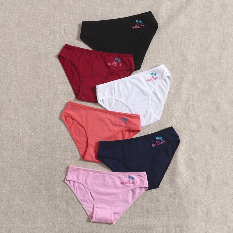 

6pack Random Heart Panty Set, Multicolor