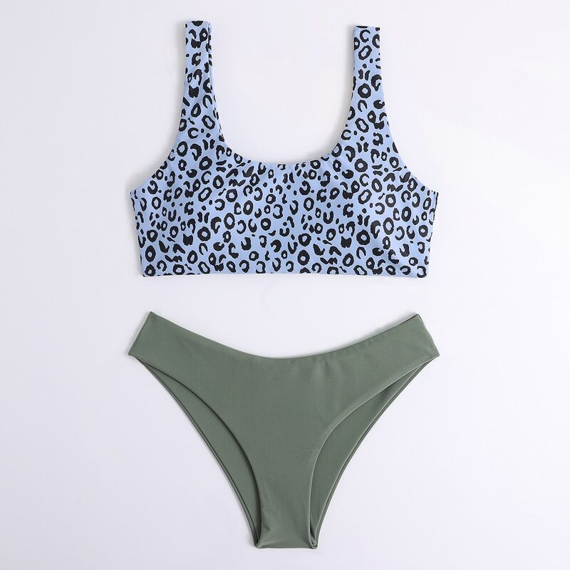 

Leopard Print Bikini Swimsuit, Multicolor