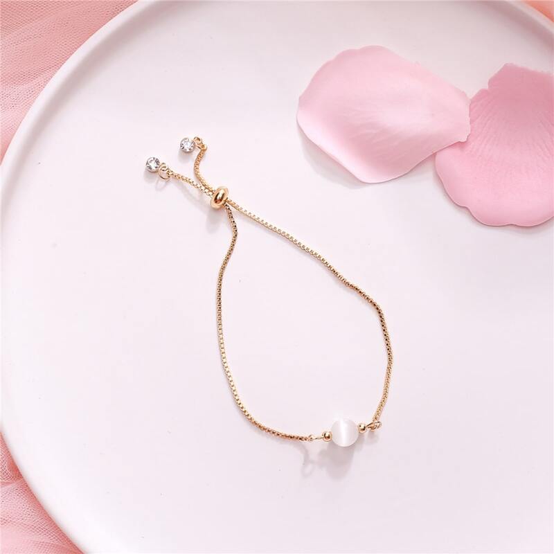

Crystal Ball Chain Bracelet, Gold