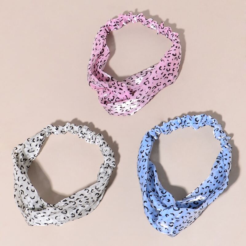 

3pcs Leopard Twist Hair Band, Multicolor