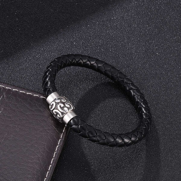 

Men Braided Design Bracelet, Black