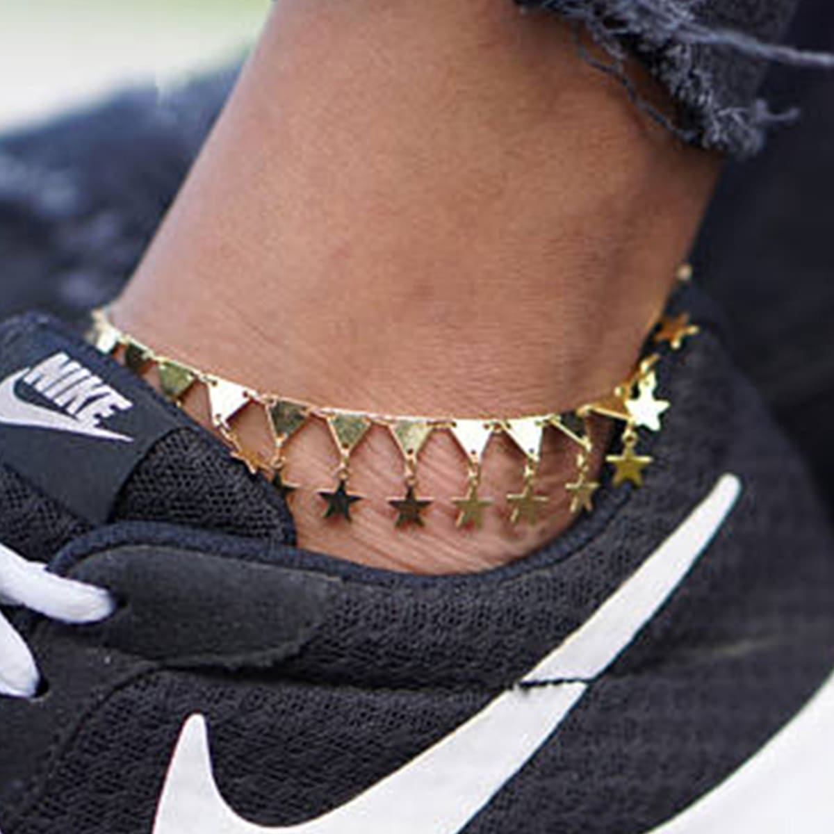 

Star Tassel Anklet, Gold