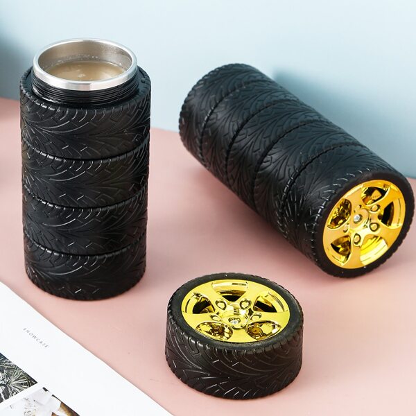 

1pc Tires Shaped Vacuum Cup, Black