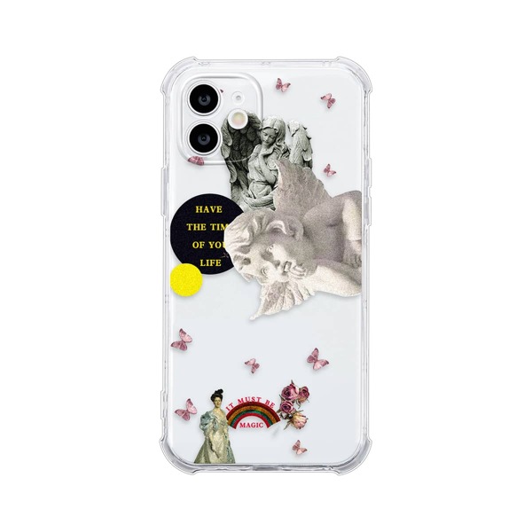 

Angel Pattern Clear Phone Case, Multicolor