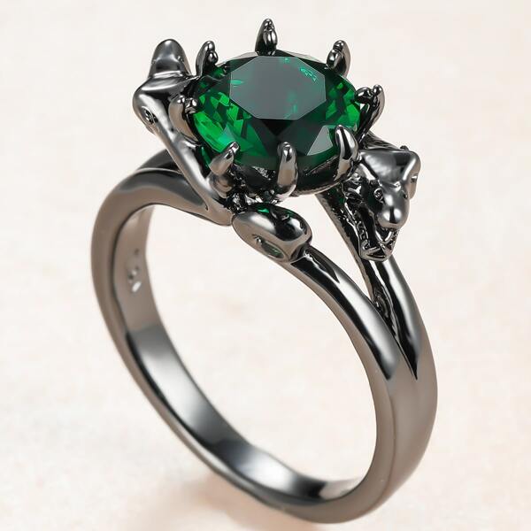 

Zircon Decor Ring, Green