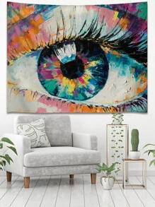 眼睛圖案掛毯 - 彩色 - 查看 1