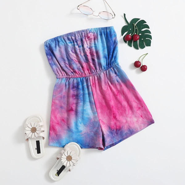 

Toddler Girls Tie Dye Tube Romper, Multicolor