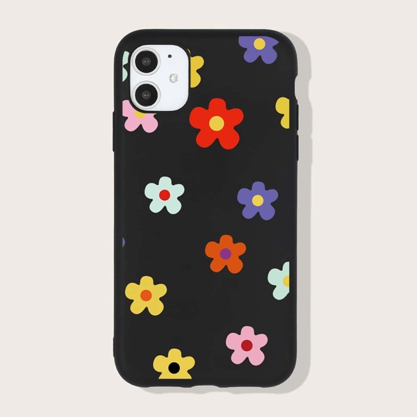 

Flower Pattern Phone Case, Black