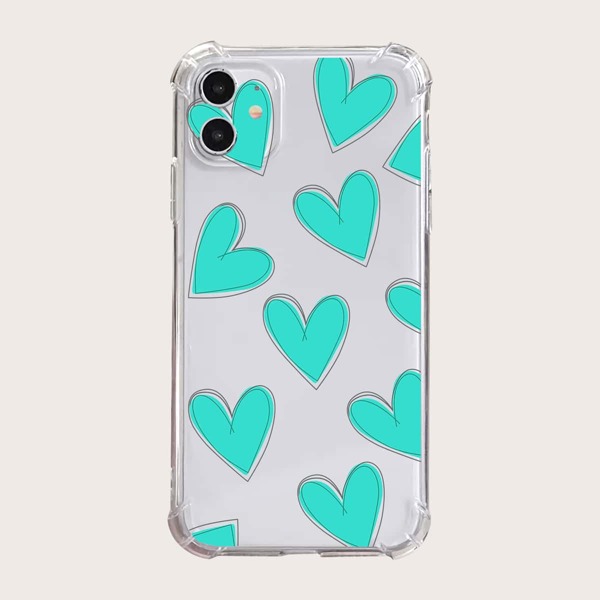 

Heart Print Clear Phone Case