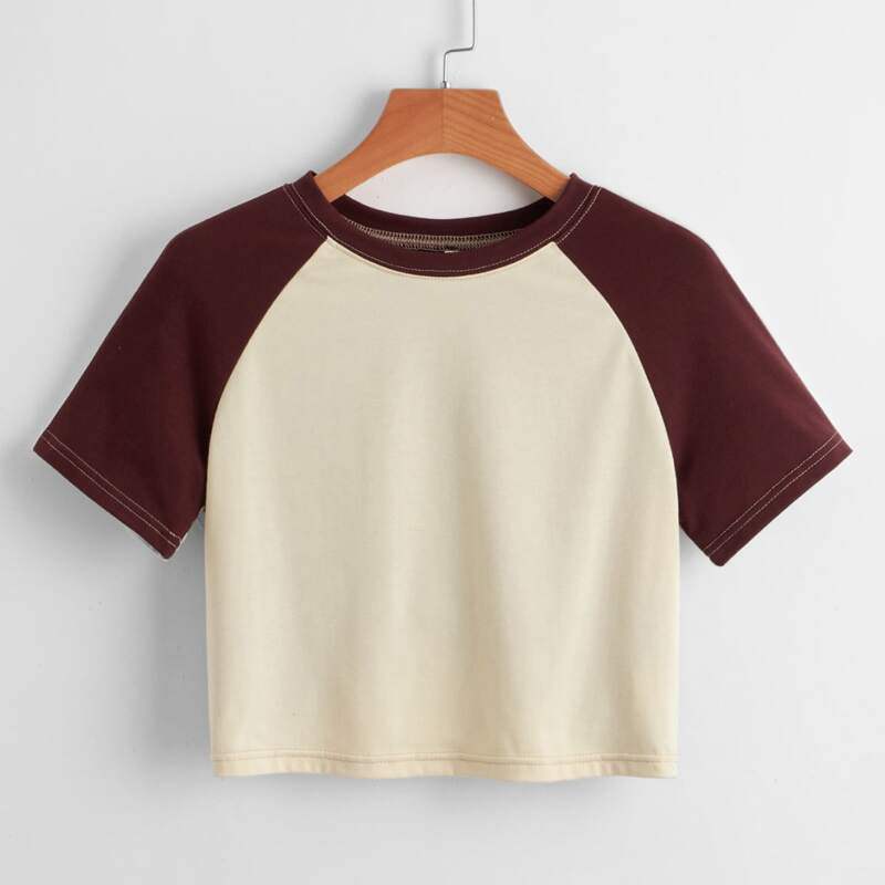 

Colorblock Crop Tee, Multicolor