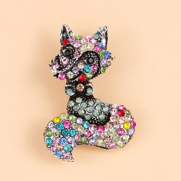 

Rhinestone Decor Brooch, Multicolor