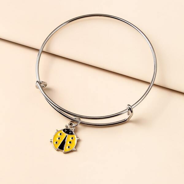 

Ladybug Charm Bangle, Yellow