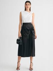 SHEIN 抽褶不對稱領上衣 - 白色 - 查看 3