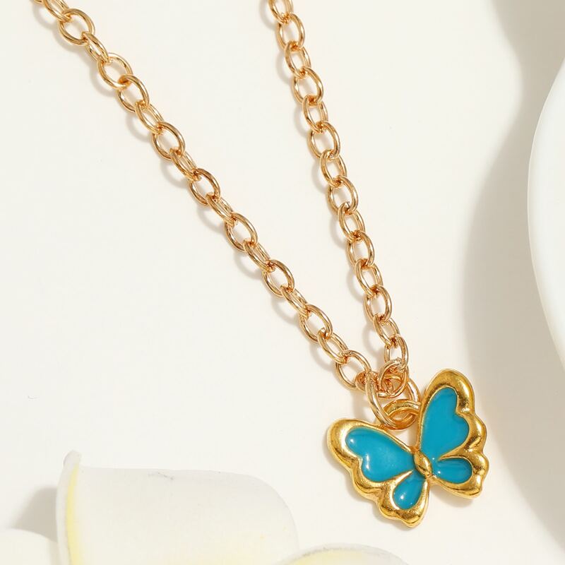 

1pc Butterfly Pendant Necklace, Blue