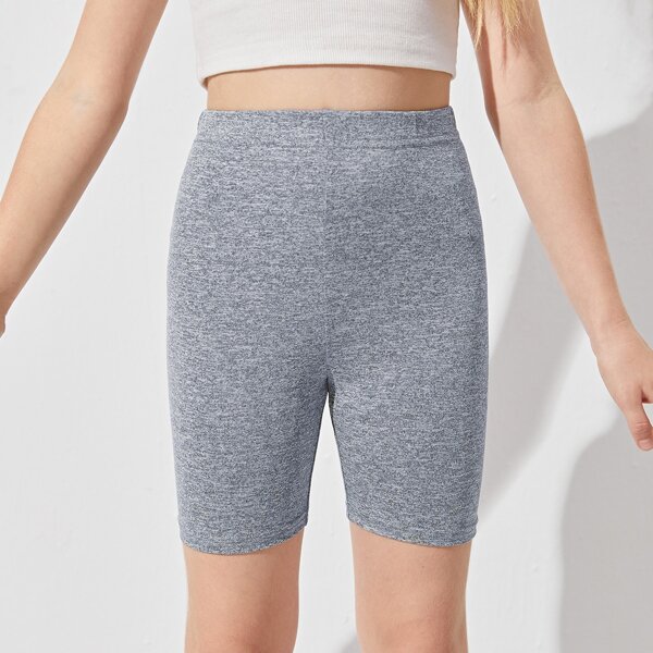 

Girls Solid Biker Shorts, Grey