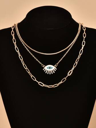 3入組水鑽細節項鍊