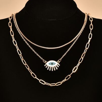 3入組水鑽細節項鍊