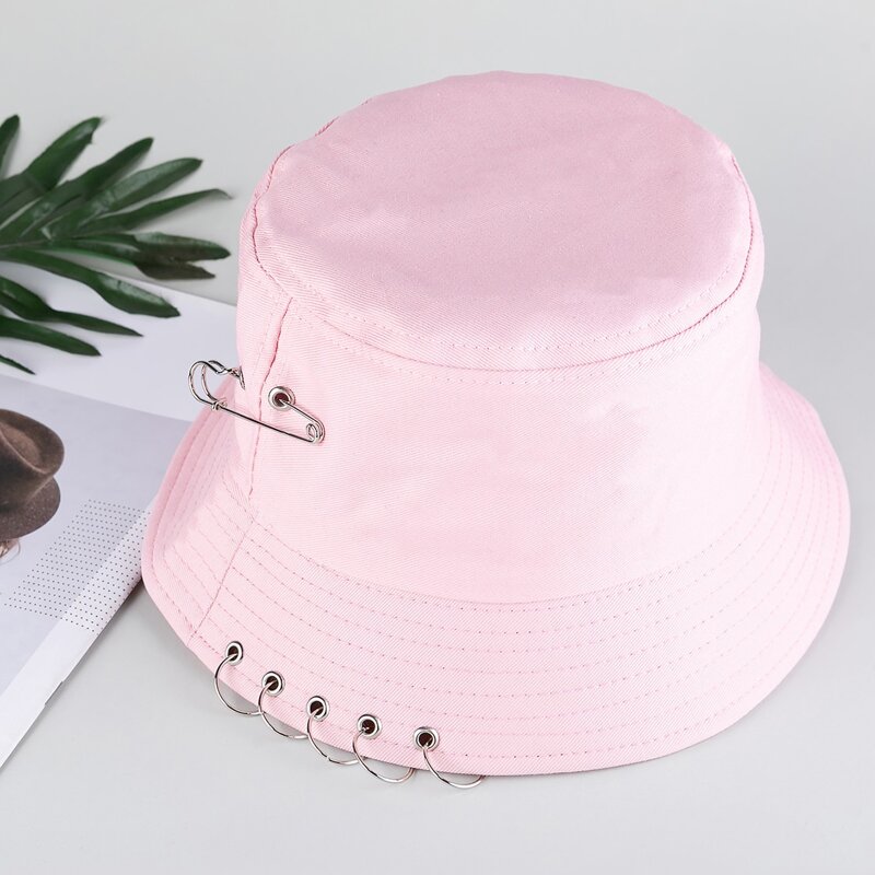 

Ring Decor Bucket Hat, Baby pink