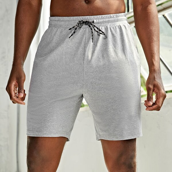 

Men Drawstring Track Shorts, Light grey