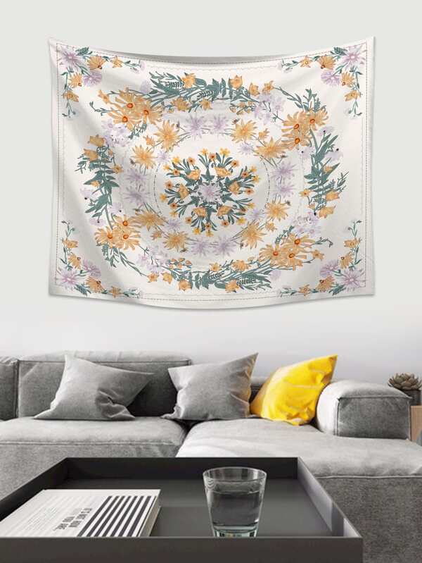 Wreath Print Tapestry SHEIN UK