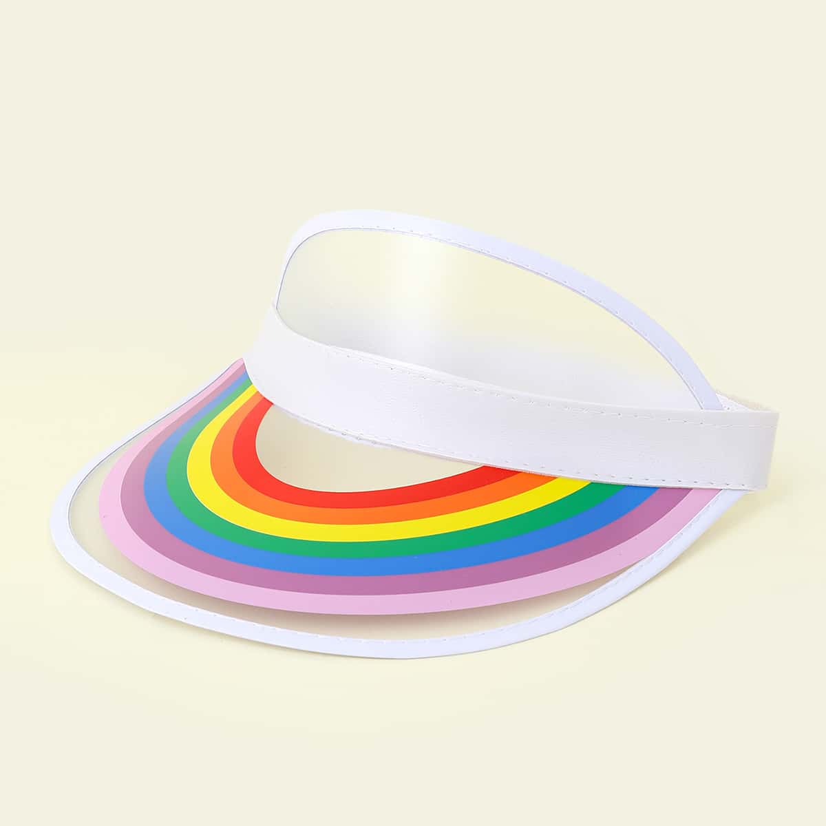

Rainbow Striped Visor Hat, Multicolor