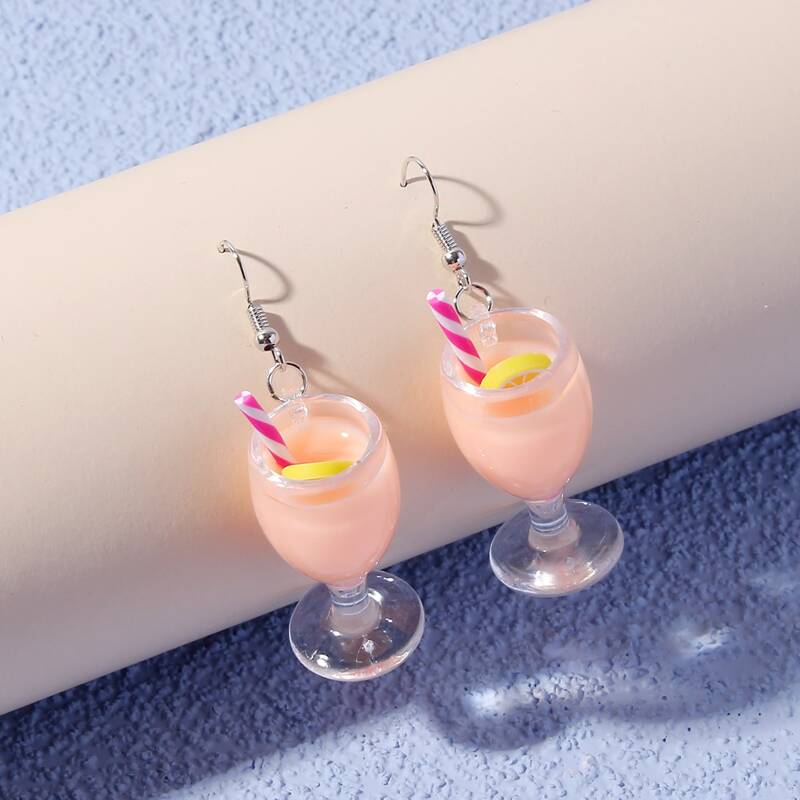 

1pair Fruit Juice Design Drop Earrings, Orange