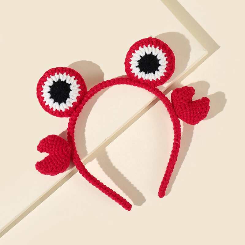 Knit Frog Headband, Red