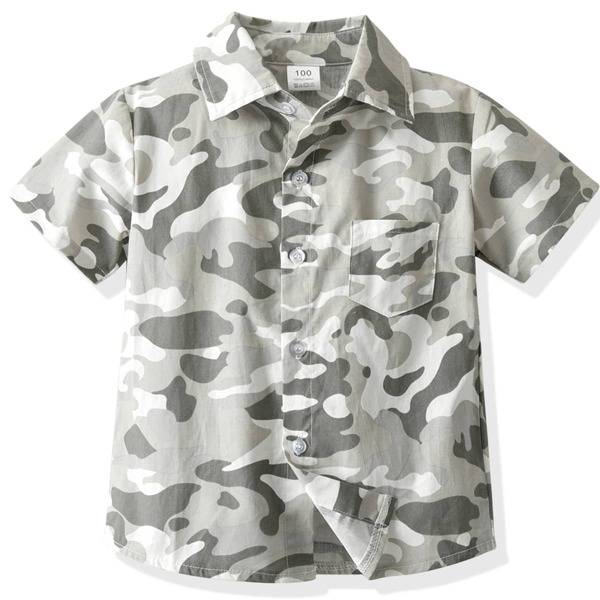 

Toddler Boys Camo Print Shirt, Grey