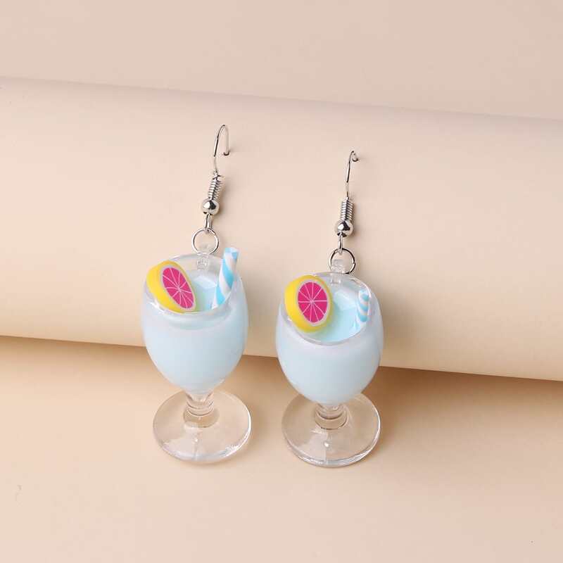 

1pair Fruit Juice Design Drop Earrings, Baby blue