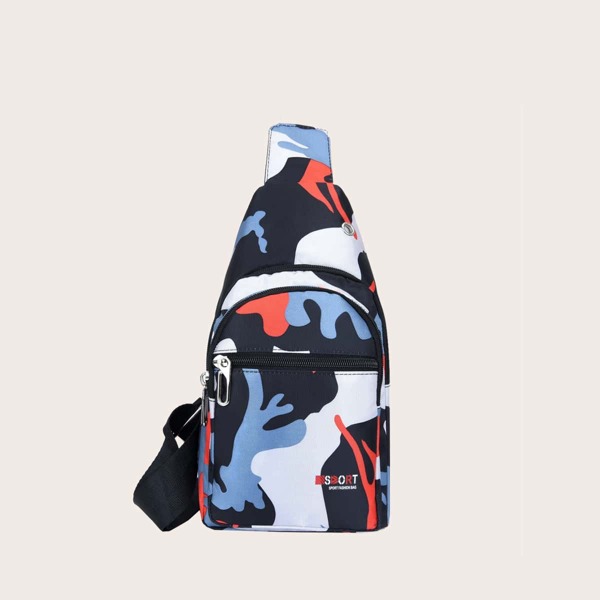 

Men Color Block Sling Bag, Multicolor