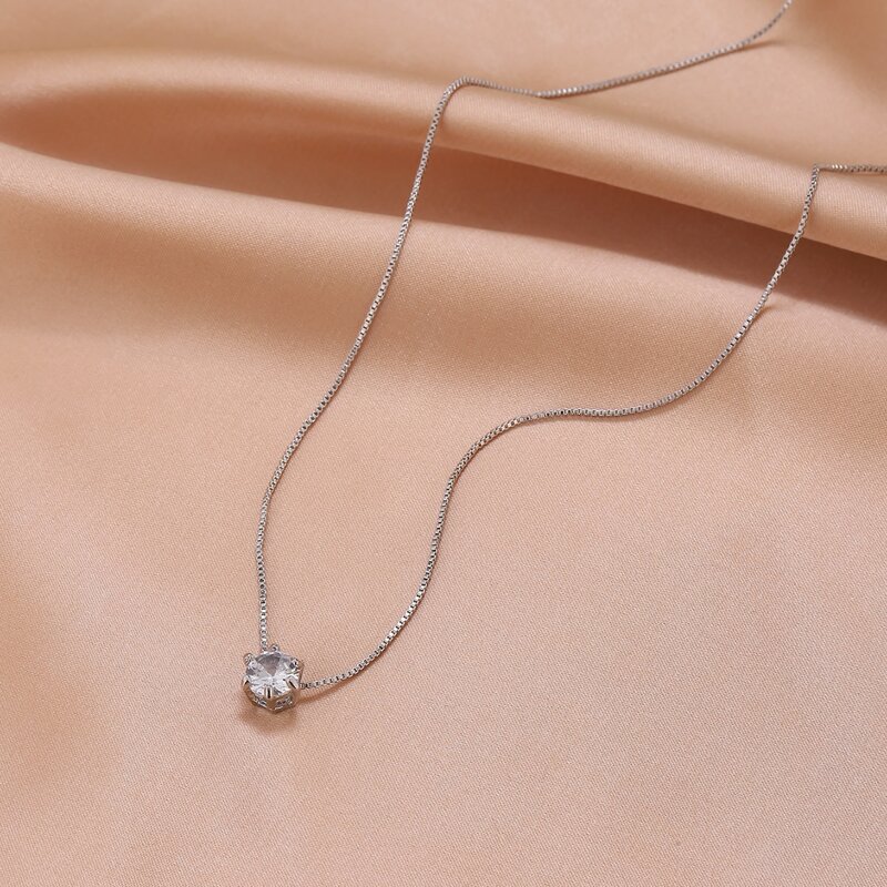 

1pc Rhinestone Charm Necklace, Silver