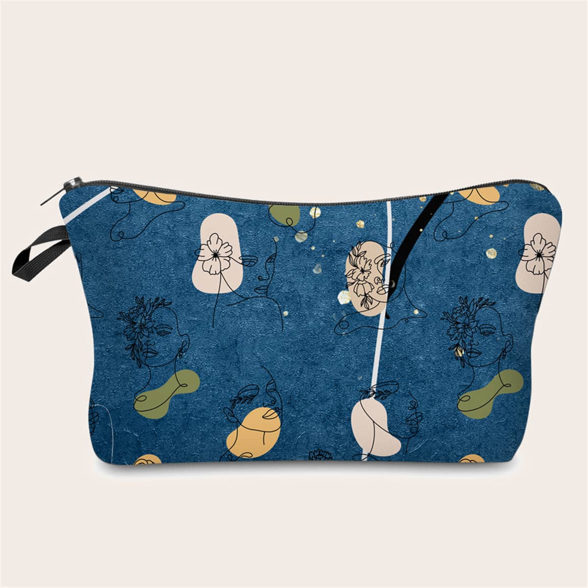 

Abstract Art Zipper Makeup Bag, Blue
