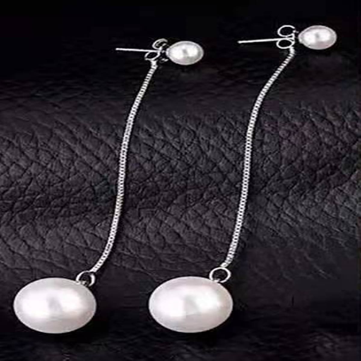 

1pair Faux Pearl Drop Earrings, White