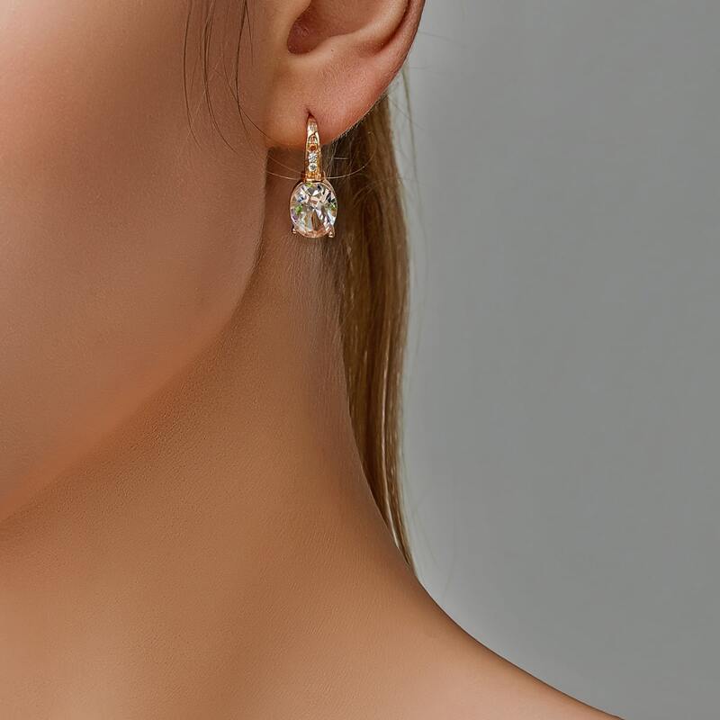 

1pair Crystal Decor Earrings, White