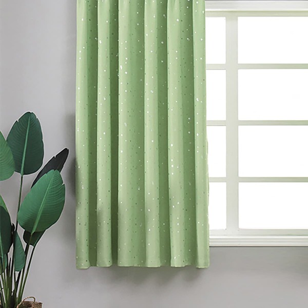 

Star Print Single Panel Blackout Curtain, Green