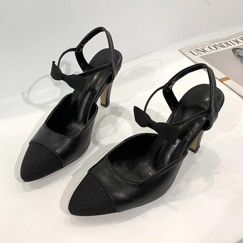 

Bow Ankle Strap Pumps, Black