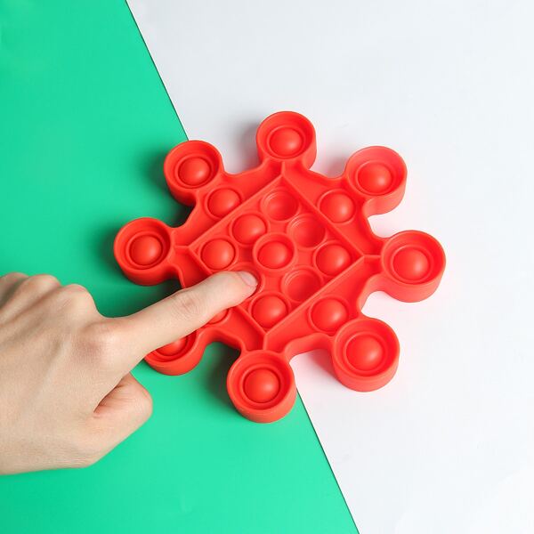 

1pc Solid Push Pop Bubble Toy, Red
