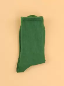 Solid Crew Socks, Fall - Green - View 2