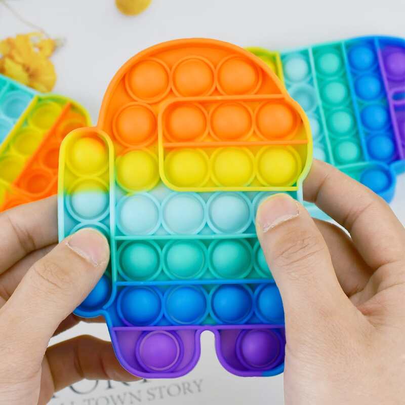 

1pc Cartoon Push Bubble Toy, Multicolor