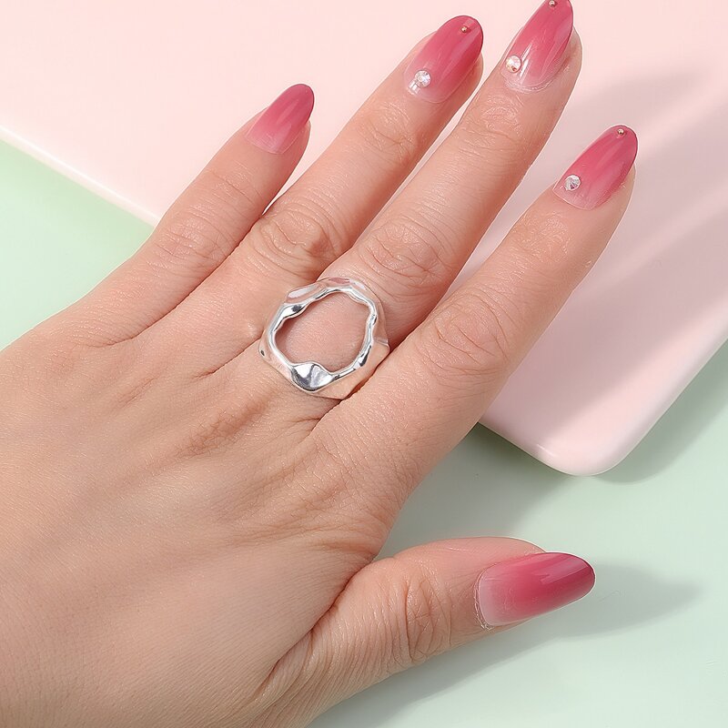

1pc Hollow Out Ring, Antique silver